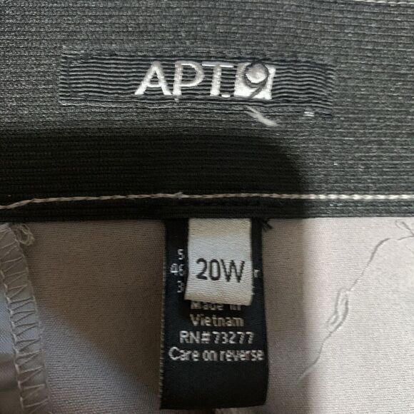 APT 9 Pants Womens 20W Gray Solid Stretch Cropped Dress Trousers Bottoms - Picture 6 of 8